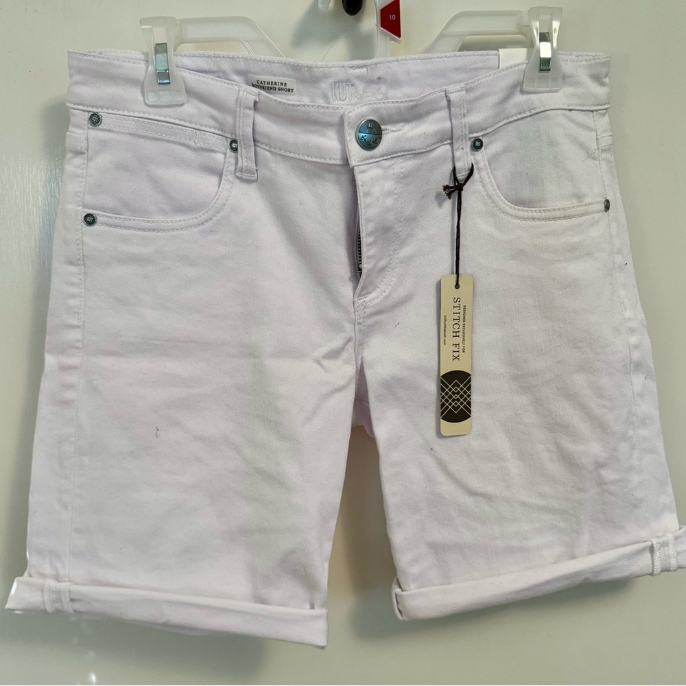 Kut from the Kloth Catherine Boyfriend White Jean Shorts size 6